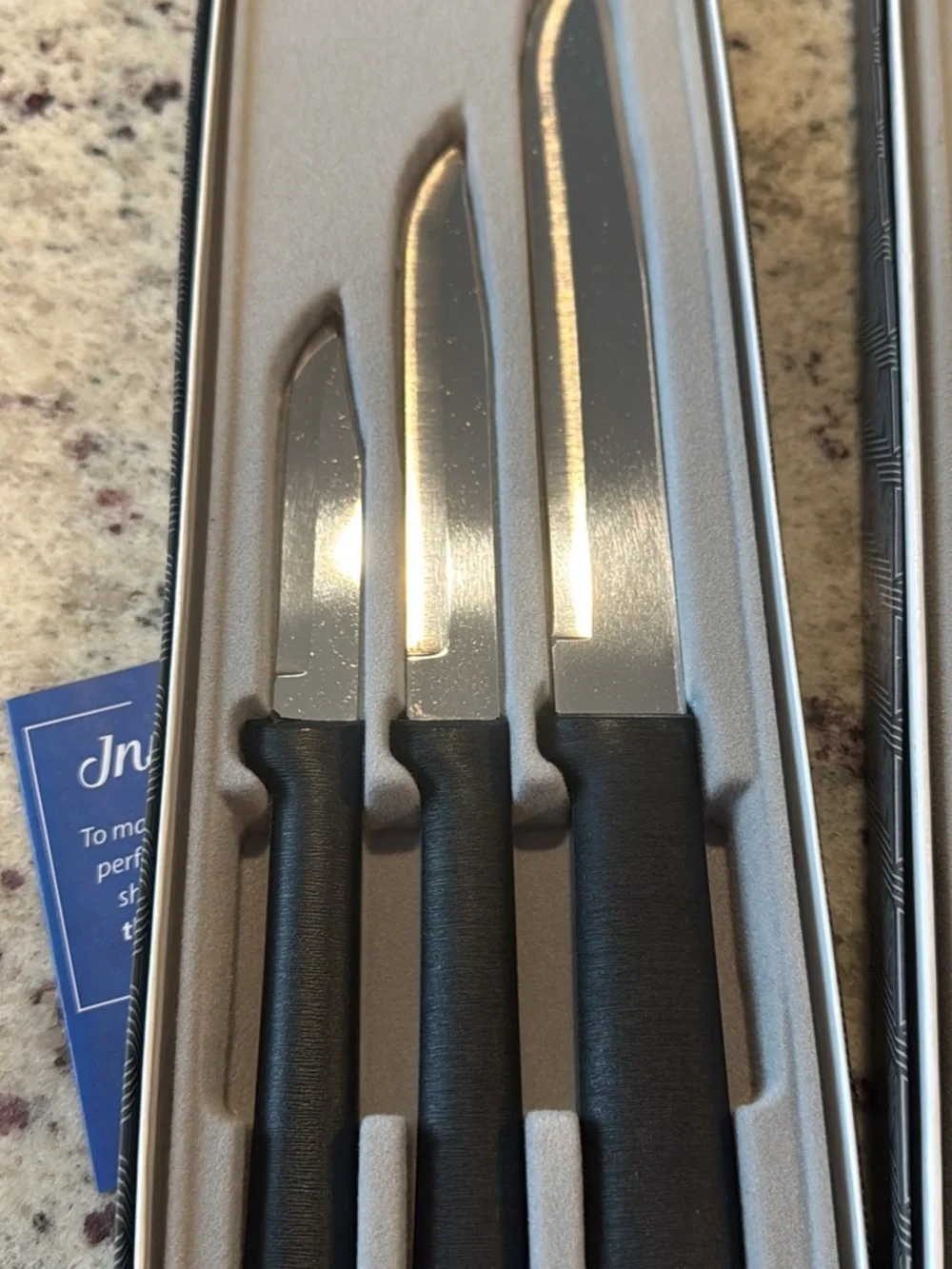 Black Handle Stainless Steel Kitchen Knife Set - 6 Piece